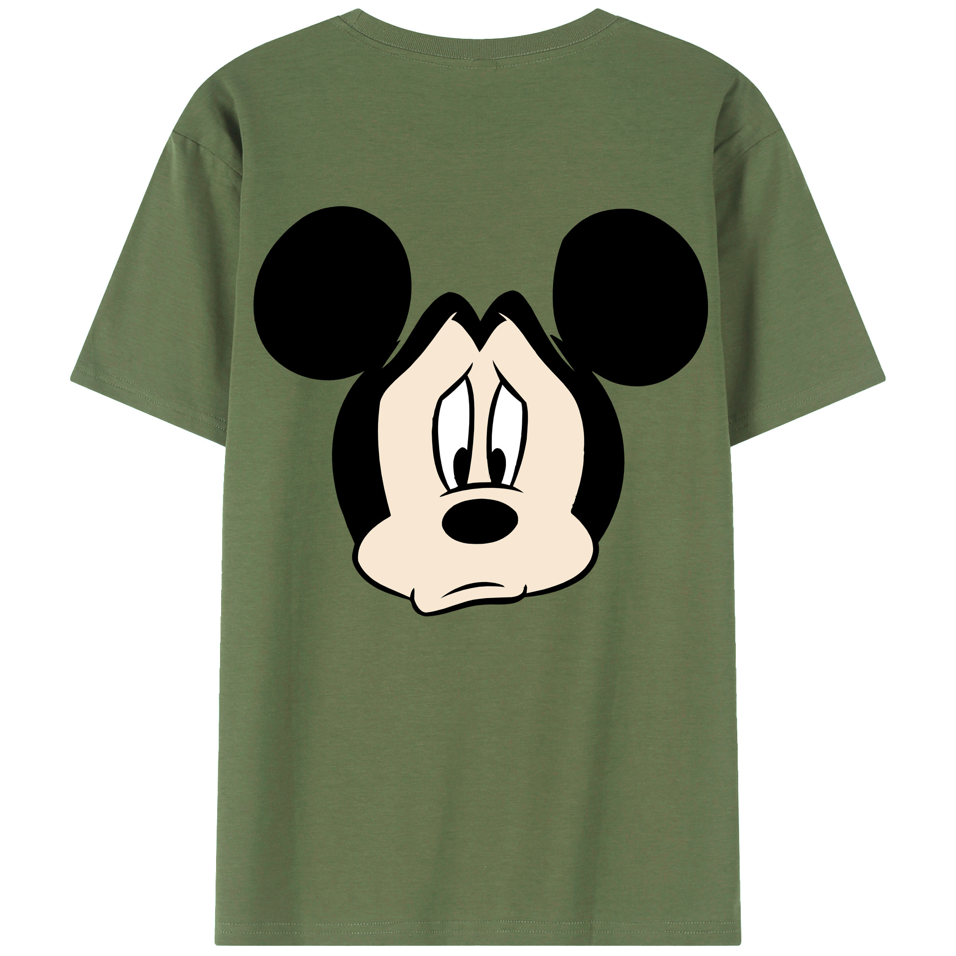 ミッキーマウス Mickey Mouse 綿100％ メンズ半袖Tシャツ（バックプリント） 通気性